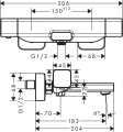 HansGrohe Ecostat E bateria wannowo-prysznicowa z termostatem 15774000
