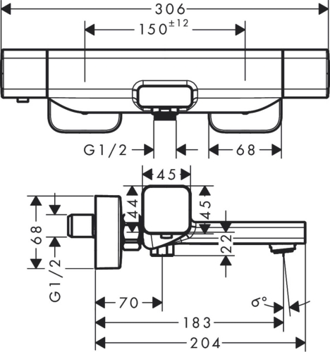 HansGrohe Ecostat E bateria wannowo-prysznicowa z termostatem 15774000