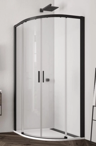Sanswiss Top-Line S kabina półokrągła 100x100cm, promień 550, profil czarny mat, szkło bezbarwne TLSR551000607
