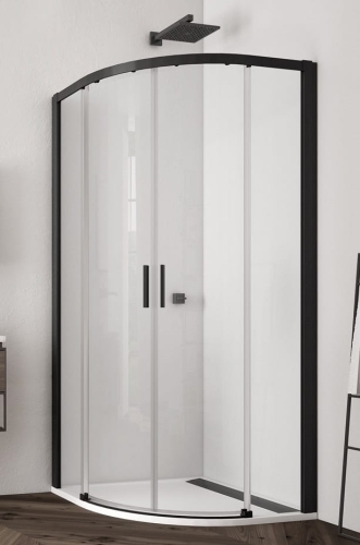 Sanswiss Top-Line S kabina półokrągła 80x80cm, promień 550, profil czarny mat, szkło bezbarwne TLSR550800607
