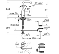 Grohe Essence L-size bateria umywalkowa, z korkiem, brushed warm sunset 32628DL1