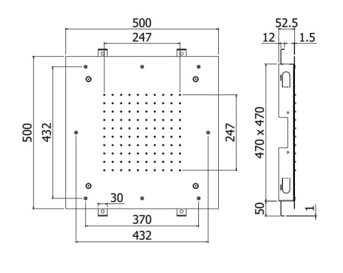 Paffoni Cleveland deszczownica sufitowa 50x50cm, chrom ZSOF129CR