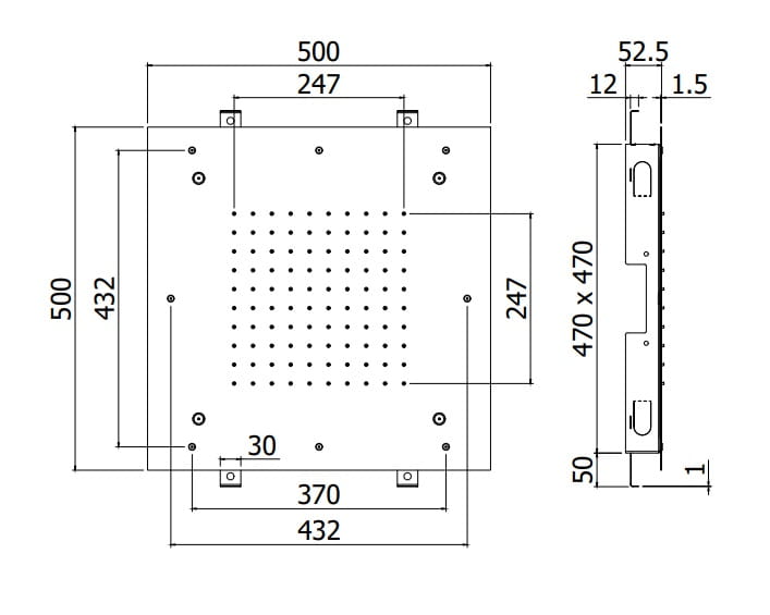 Paffoni Cleveland deszczownica sufitowa 50x50cm, chrom ZSOF129CR