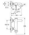 Grohe Essence bateria wannowa ścienna, brushed hard graphite 33624AL1