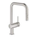 Grohe Minta bateria zlewozmywakowa z wyciąganą wylewką, stal nierdzewna 32322DC2