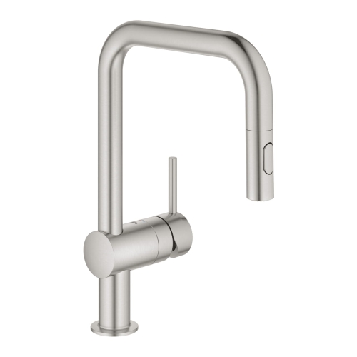 Grohe Minta bateria zlewozmywakowa z wyciąganą wylewką, stal nierdzewna 32322DC2