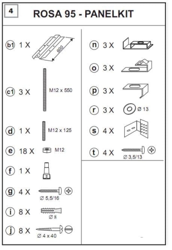Ravak Rosa panelkit B23000100N