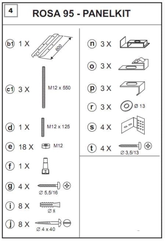 Ravak Rosa panelkit B23000100N
