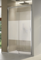 Sanswiss Top-Line S drzwi przesuwne dwuczęściowe 140cm(137,5-142,5cm) lewe, profile srebrny połysk, szkło pas satynowy TLS2G1405051