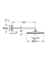 Grohe Rainshower Mono Cube deszczownica 310mm z ramieniem ściennym, brushed warm sunset 26564DL0