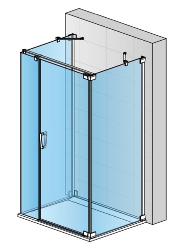 Sanswiss Cadura kabina trójścienna 90x90x90cm, prawa, profil srebrny połysk, szkło bezbarwne