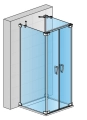 Sanswiss Cadura kabina trójścienna 90x90x90cm, profil srebrny połysk, szkło bezbarwne CA2CSM90-2CAT2SM90-2RCA50-50.07