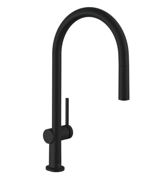 HansGrohe Talis M54 ComfortZone 210 bateria zlewozmywakowa z wyciąganą wylewką, czarny mat 72803670
