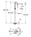 Grohe Eurocube bateria wannowa wolnostojąca, element zewnętrzny, brushed hard graphite 23672AL1