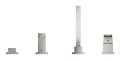 Grohe EuroCube bateria wannowa 4-otw. stal nierdzewna 19897DC1