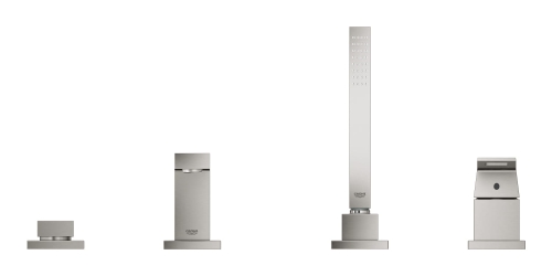 Grohe EuroCube bateria wannowa 4-otw. stal nierdzewna 19897DC1