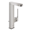 Grohe Plus L-size bateria umywalkowa z obrotową wylewką, korek z cięgnem, stal nierdzewna 23851DC3