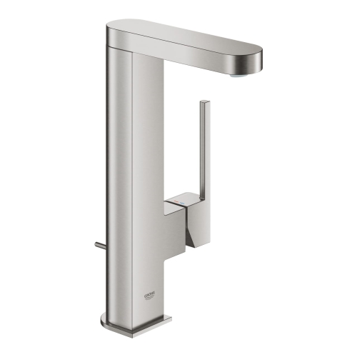 Grohe Plus L-size bateria umywalkowa z obrotową wylewką, korek z cięgnem, stal nierdzewna 23851DC3