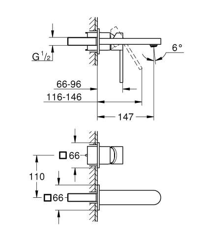 Grohe Plus M-size bateria umywalkowa podtynkowa, element zewnętrzny, brushed hard graphite 29303AL3