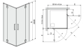 Sanplast Space Line kabina kwadratowa 90cm KN4/SPACE-90 600-100-1410-42-401