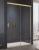 Sanswiss Cadura Gold Line drzwi przesuwne dwuczęściowe 130cm, prawe, profil złoty, szkło bezbarwne CAS2D1301207
