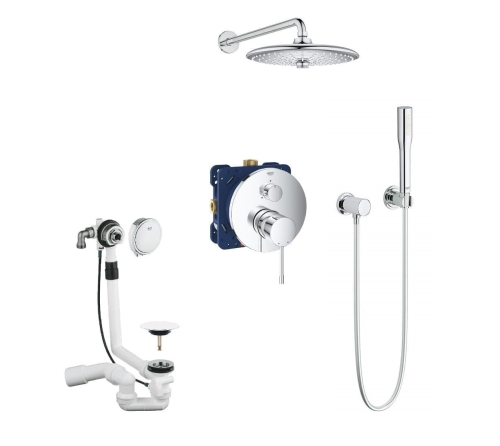 Grohe Essence zestaw wannowy podtynkowy z deszczownicą 260mm i napełnanianiem 192025ED