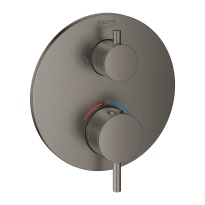 GROHE Atrio termostatyczna bateria prysznicowa do obsługi dwóch odbiorników, element zewnetrzny, szczotkowany grafit - brushed hard graphite 24135AL3