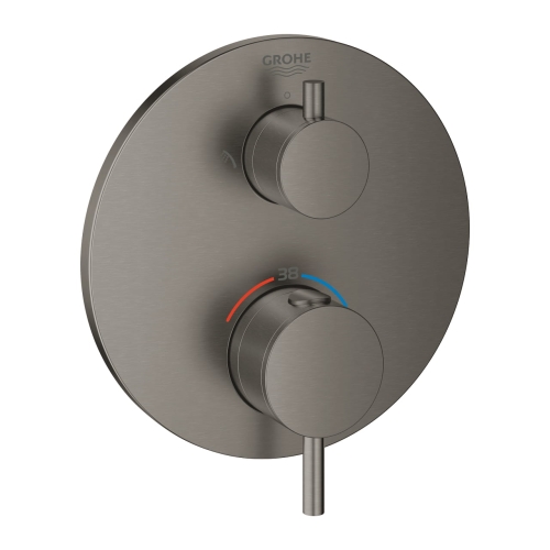 Grohe Atrio termostatyczna bateria do obsługi dwóch odbiorników, element zewnetrzny, brushed hard graphite 24135AL3