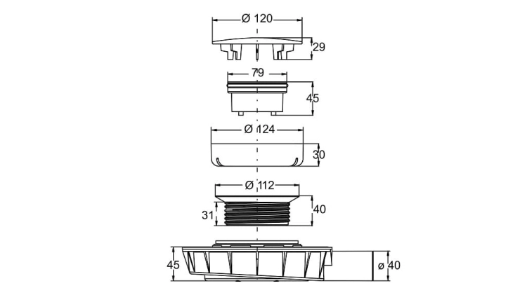 Bonomini syfon brodzikowy niski, chrom 5220CR40S7