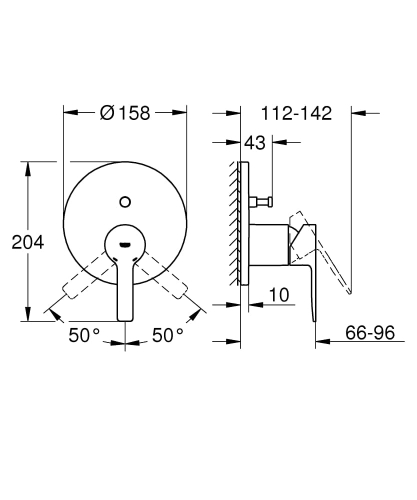 Grohe Lineare bateria podtynkowa do obsługi dwóch wyjść wody, element zewnętrzny, chrom 24064001