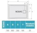Sanswiss Livada brodzik prostokątny 70x90cm, biały W20AS07009004