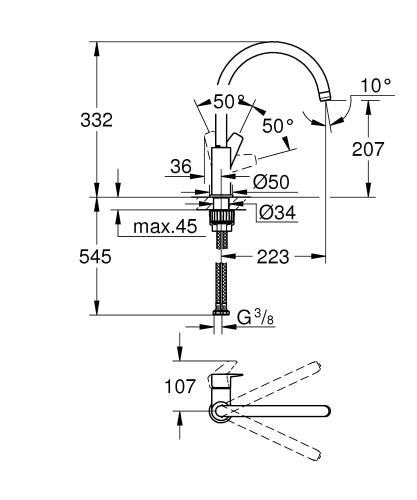 Grohe BauEdge bateria zlewozmywakowa 31367001