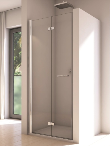 Sanswiss Solino drzwi dwuczęściowe składane 70cm(68-70cm), lewe, profile srebrny połysk, szkło bezbarwne SOLF1G0705007.jpg