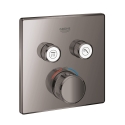 GROHE Grohtherm SmartControl Cube bateria termostatyczna do obsługii 2 wyjść, element zewnętrzny, grafitowy błyszczący - hard graphite 29124A00
