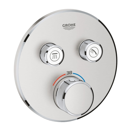 Grohe Grohtherm SmartControl bateria termostatyczna do obsługi 2 wyjść, element zewnętrzny, stal nierdzewna 29119DC0
