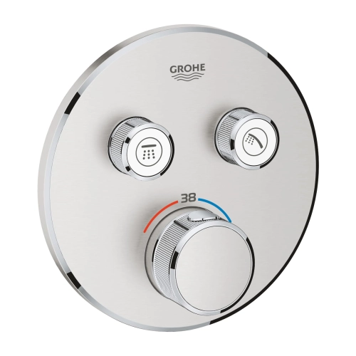 Grohe Grohtherm SmartControl bateria termostatyczna do obsługi 2 wyjść, element zewnętrzny, stal nierdzewna 29119DC0