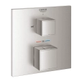 Grohe Grohtherm Cube bateria termostatyczna wannowa do obsługi dwóch wyjść, element zewnętrzny, stal nierdzewna 24155DC0