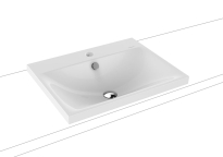 Kaldewei Silenio umywalka nablatowa 60x46x4cm, model 3040, z otworem na baterię, biała, 9039.0601.3001