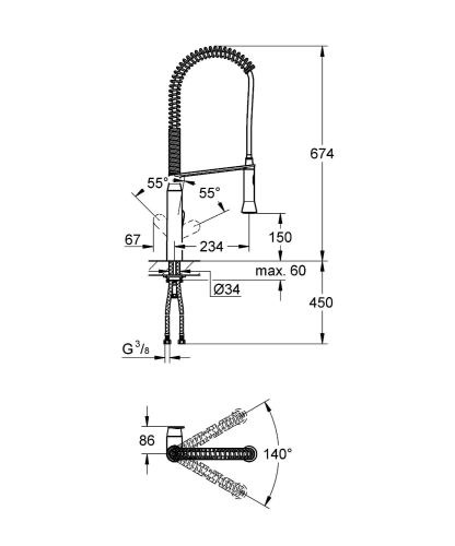 Grohe K7 bateria zlewozmywakowa 32950000