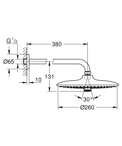 Grohe Euphoria 260 deszczownica 3 strumieniowa, chrom 26458000