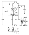 Grohe BauLoop L-size bateria umywalkowa z obrotową wylewką, odpływ push-open 23891001