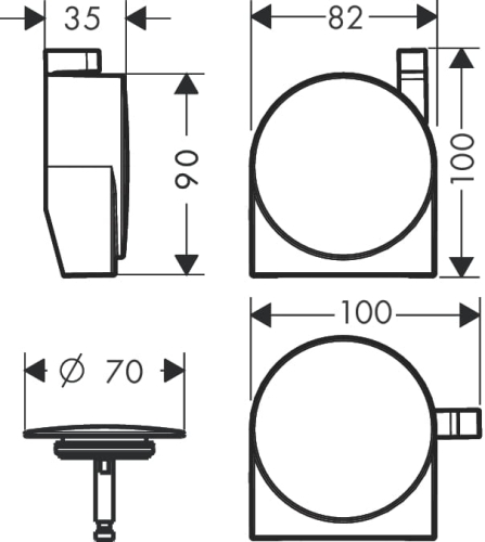 HansGrohe Exafill S element zewnętrzny, biały mat 58117700