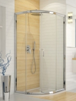 Sanplast TX5b kabina półokrągła drzwi suwane 90x90cm KP4/TX5b-90, szkło bezbarwne, profil srebrny połysk,  600-271-0262-38-401