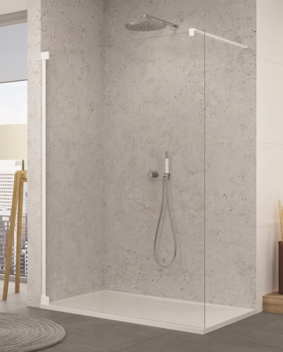 Ronal Cadura White Line ścianka Walk-in 70cm, profil biały mat, szkło bezbarwne CAT40700907