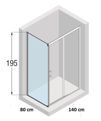 Novellini Kali PH+FH kabina prostokątna 140x80 cm KALIPH136FH78-1B