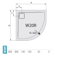 Ronal Livada brodzik półokrągły 90x90cm, promień 550, biały W20R5509004