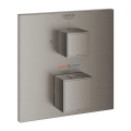 Grohe Grohtherm Cube bateria prysznicowa z termostatem do obsługi dwóch wyjść, element zewnętrzny, brushed hard graphite 24154AL0