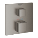 GROHE Grohtherm Cube bateria prysznicowa z termostatem do obsługi dwóch wyjść, element zewnętrzny, brushed hard graphite 24154AL0