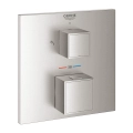 Grohe Grohtherm Cube bateria prysznicowa z termostatem do obsługi dwóch wyjść, element zewnętrzny, stal nierdzewna 24154DC0