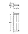 Grohe Essentials wieszak na ręcznik, podwójny, L-600mm, brushed hard graphite 40802AL1